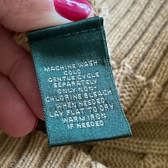 Ralph Lauren Tan Cable Knit Cardigan - Picture 6 of 8